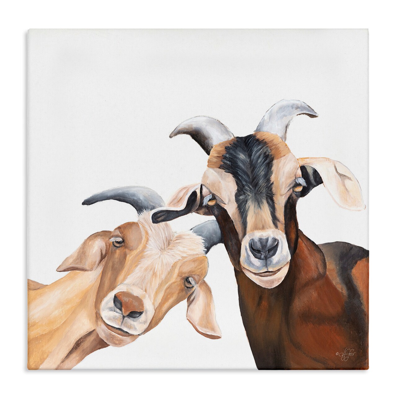 Stupell Industries Happy Goat Smiling Animals Canvas Wall Art